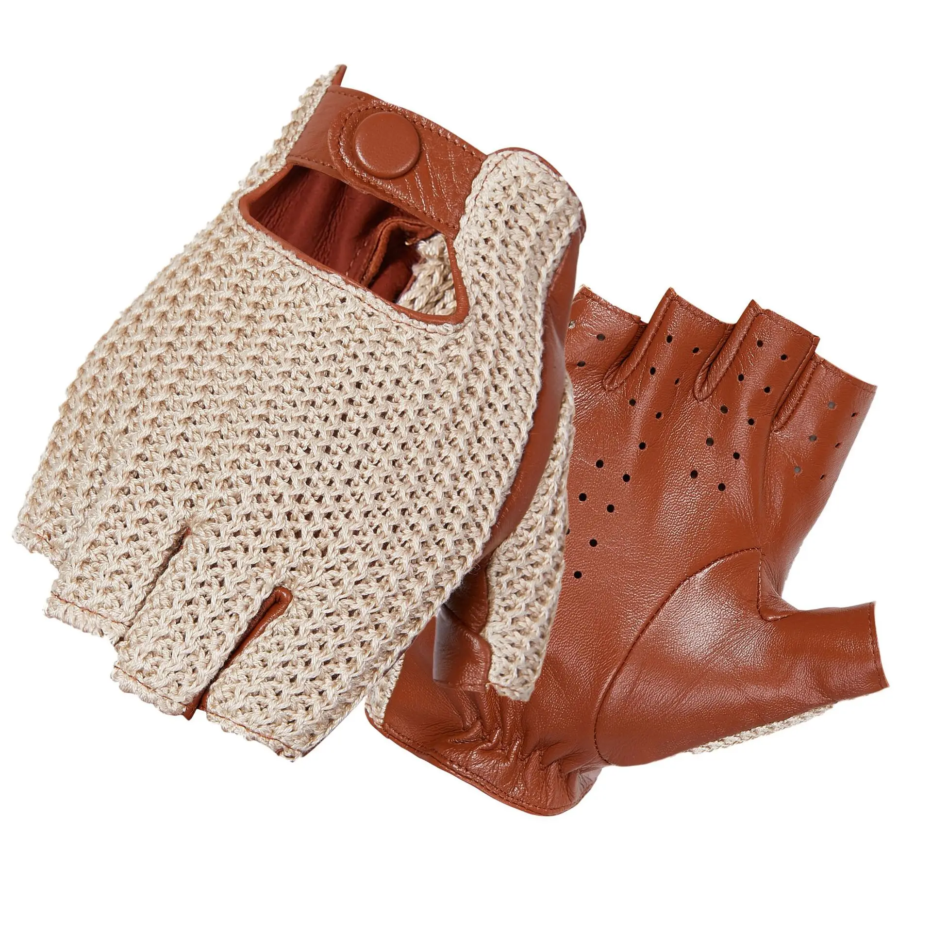 Leather Driving Glove - Мужские короткие перчатки из натуральной кожи