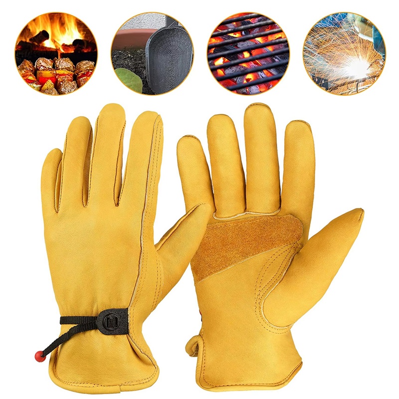 Leather Driving Glove - 1 пара кожаных рабочих перчаток из
