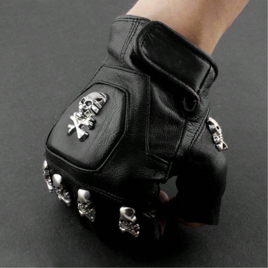 Leather Driving Glove - Мужские перчатки без пальцев из натуральной